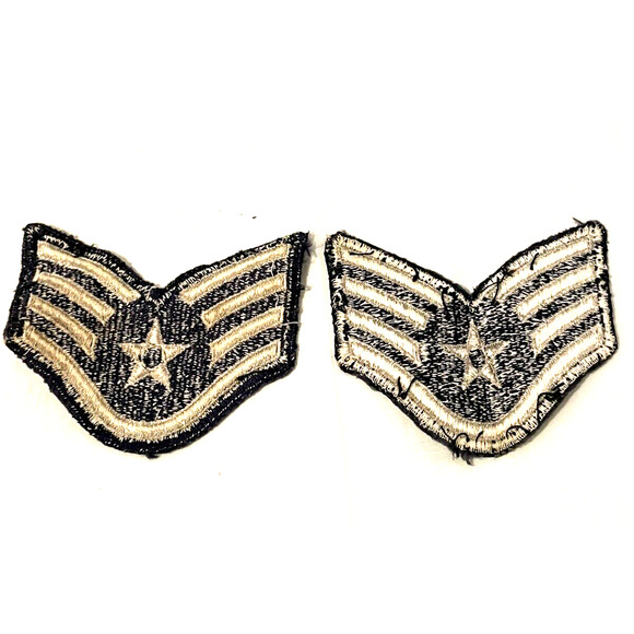 Pair Of US Air Force Staff Sergeant Patches Enlisted Rank Insignia D4 - Picture 4 of 4